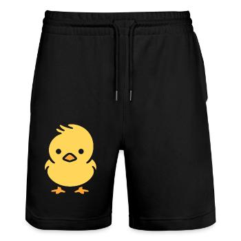 Petit poussin - Short de jogging bio TRAINER Stanley/Stella unisexe - noir - Devant - Nik (191cm) & Marisol (170cm)