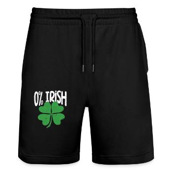0% Irisches Kleeblatt Lustiger St. Patricks Day - Stanley/Stella Unisex Bio Joggingshorts Trainer  - Schwarz - Vorne - Nik (191cm) & Marisol (170cm)