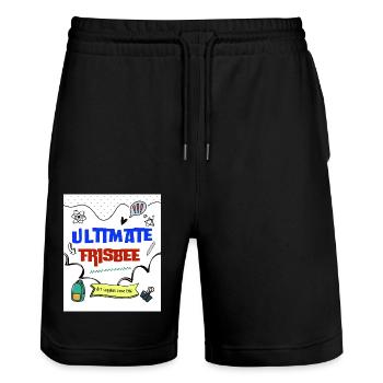ulti 55 blanc - Short de jogging bio TRAINER Stanley/Stella unisexe - noir - Devant - Nik (191cm) & Marisol (170cm)