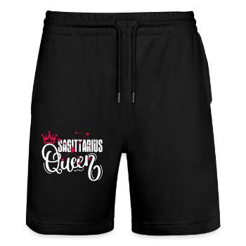 Sagittarius Sagittarius Queen Horoscope - Stanley/Stella Trainer Unisex Organic Jogging Shorts - black - Front - Nik (191cm) & Marisol (170cm)