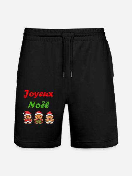 Joyeux noel pain d'épice - Short de jogging bio TRAINER Stanley/Stella unisexe - noir