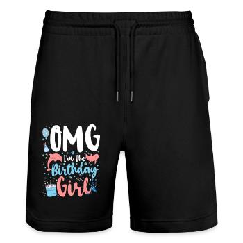 Dauphin Anniversaire Omg Je suis le - Short de jogging bio TRAINER Stanley/Stella unisexe - noir - Devant - Nik (191cm) & Marisol (170cm)