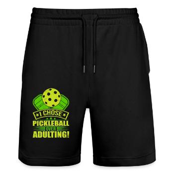 I Chose Pimple Ball Over Adulting - Stanley/Stella Trainer Unisex Organic Jogging Shorts - black - Front - Nik (191cm) & Marisol (170cm)