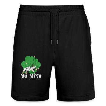 Jiu Jitsu Shamrock Art Martial Irlandais St Patricks - Short de jogging bio TRAINER Stanley/Stella unisexe - noir - Devant - Nik (191cm) & Marisol (170cm)