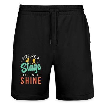 Dance Moves Give Me A Stage And I Will Breakdance - Stanley/Stella Unisex Bio Joggingshorts Trainer  - Schwarz - Vorne - Nik (191cm) & Marisol (170cm)