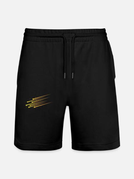 Shooting Star, Tail, Space - Stanley/Stella Trainer Unisex Organic Jogging Shorts - black