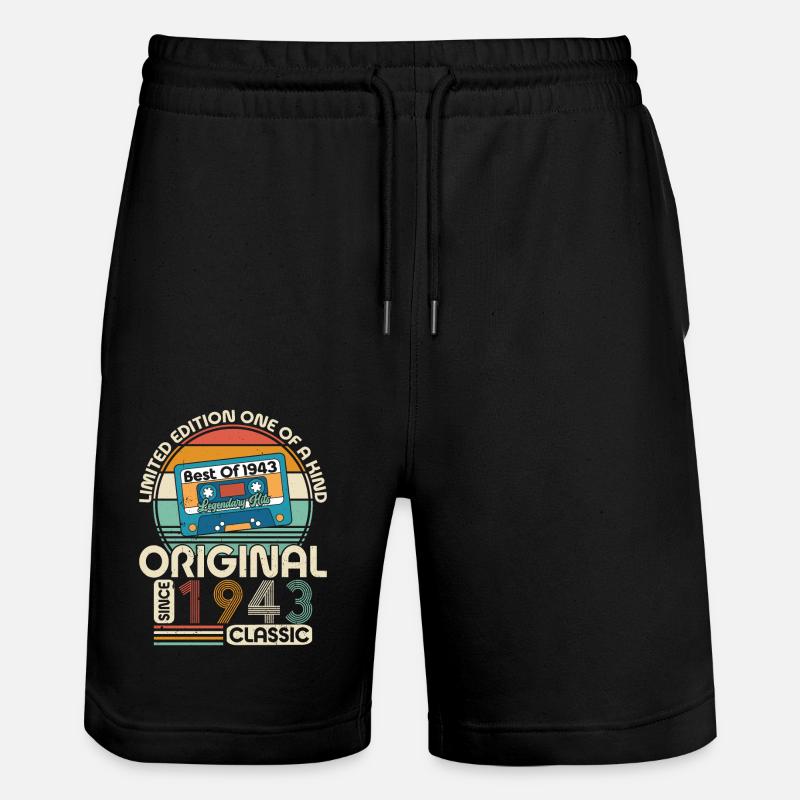 Millésime 80e anniversaire 1943 - Short de jogging bio TRAINER Stanley/Stella unisexe - noir