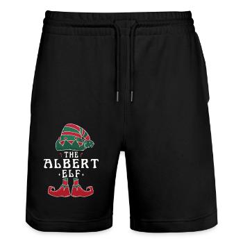 Albert Elf Familie Passende Gruppe Weihnachten Papa - Stanley/Stella Unisex Bio Joggingshorts Trainer  - Schwarz - Vorne - Nik (191cm) & Marisol (170cm)