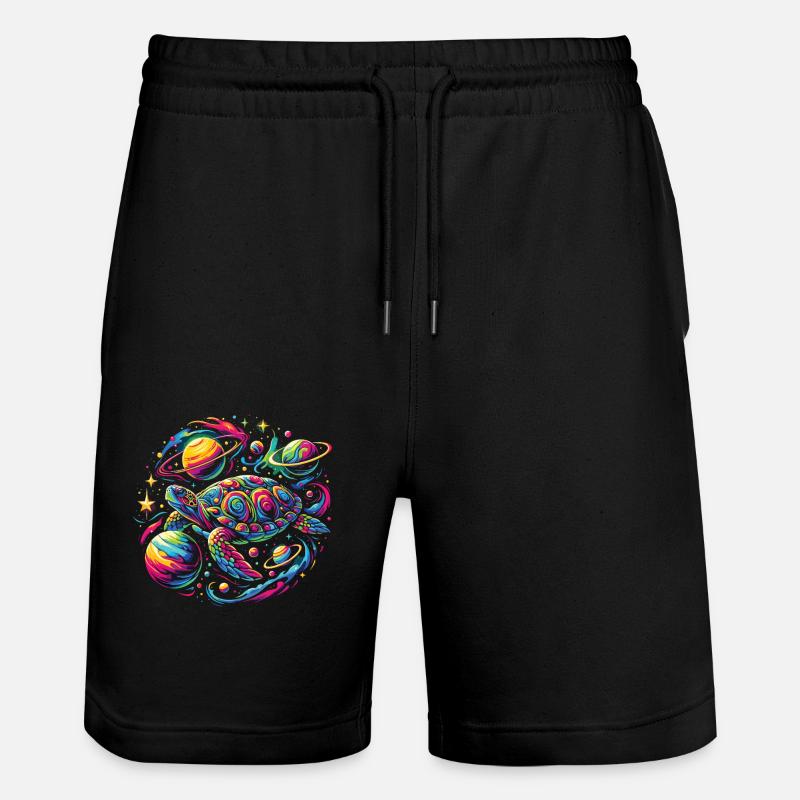 Galactic Turtle: Star Journey - Stanley/Stella Trainer Unisex Organic Jogging Shorts - black