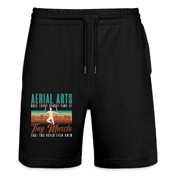 Aerialist Aerial Arts Uses Every Single Air Yoga - Stanley/Stella Trainer Unisex Organic Jogging Shorts - black - Front - Nik (191cm) & Marisol (170cm)