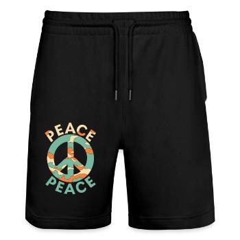 FRIEDE - Stanley/Stella Unisex Bio Joggingshorts Trainer  - Schwarz - Vorne - Nik (191cm) & Marisol (170cm)