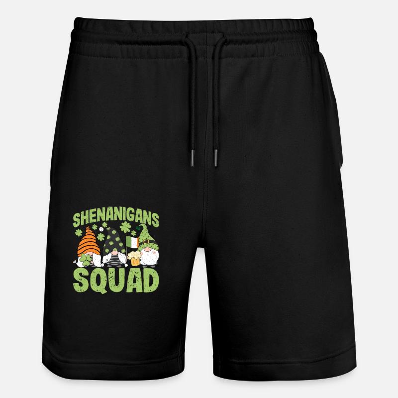 Shenanigans Squad Lucky Clover Leaf - Stanley/Stella Trainer Unisex Organic Jogging Shorts - black