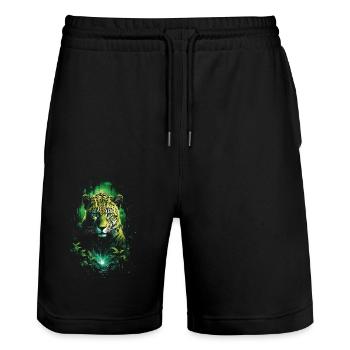 Majestätisch Dschungel Wildtiere Wildnis Kunstwerk - Stanley/Stella Unisex Bio Joggingshorts Trainer  - Schwarz - Vorne - Nik (191cm) & Marisol (170cm)