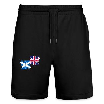 Scotland UK Flag British Scottish - Stanley/Stella Trainer Unisex Organic Jogging Shorts - black - Front - Nik (191cm) & Marisol (170cm)