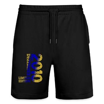 2010 Dezember Limited Edition 13. Geburtstag Deko - Stanley/Stella Unisex Bio Joggingshorts Trainer  - Schwarz - Vorne - Nik (191cm) & Marisol (170cm)