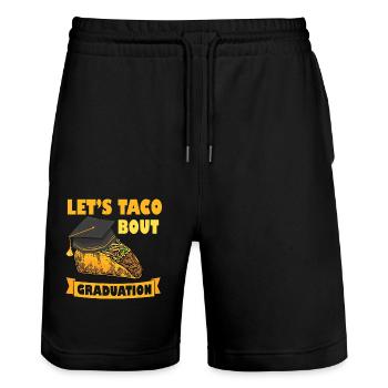 Let's Taco Bout Graduation Graduation Ceremony - Stanley/Stella Trainer Unisex Organic Jogging Shorts - black - Front - Nik (191cm) & Marisol (170cm)
