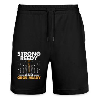 Oboist Oboe Basoonist Marching Band Instrumen - Stanley/Stella Unisex Bio Joggingshorts Trainer  - Schwarz - Vorne - Nik (191cm) & Marisol (170cm)