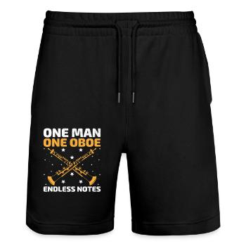 Oboist Oboe Basoonist Marching Band Instrumen - Stanley/Stella Unisex Bio Joggingshorts Trainer  - Schwarz - Vorne - Nik (191cm) & Marisol (170cm)