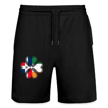 Drapeau dominicain irlandais trèfle d’Irlande - Short de jogging bio TRAINER Stanley/Stella unisexe - noir - Devant - Nik (191cm) & Marisol (170cm)