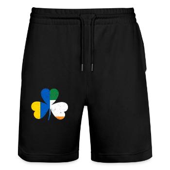 Trèfle drapeau ukrainien irlandais - Short de jogging bio TRAINER Stanley/Stella unisexe - noir - Devant - Nik (191cm) & Marisol (170cm)