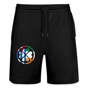 Irish Cuban Flag Ireland Cuba Shamrock - Stanley/Stella Trainer Unisex Organic Jogging Shorts - black - Front - Nik (191cm) & Marisol (170cm)