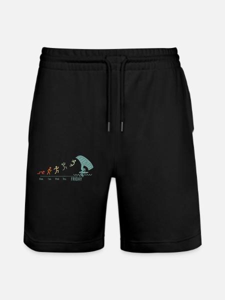 Wingfoil-Surfer Wingfoiling Hydrofoil Wochenende - Stanley/Stella Unisex Bio Joggingshorts Trainer - Schwarz