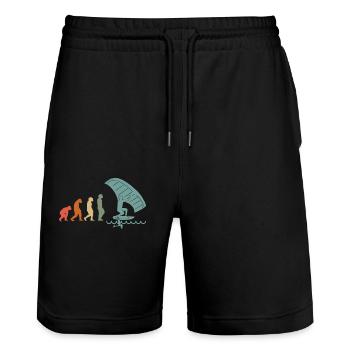 Wingfoil-Surfer Wingfoiling Hydrofoil Evolution - Stanley/Stella Unisex Bio Joggingshorts Trainer  - Schwarz - Vorne - Nik (191cm) & Marisol (170cm)