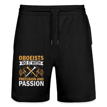 Oboe Player Oboe Basoonist Marching Band Instrumen - Stanley/Stella Trainer Unisex Organic Jogging Shorts - black - Front - Nik (191cm) & Marisol (170cm)