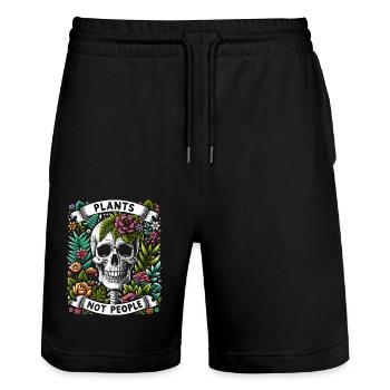 Des plantes pas des personnes des plantes jardinier jardinage - Short de jogging bio TRAINER Stanley/Stella unisexe - noir - Devant - Nik (191cm) & Marisol (170cm)