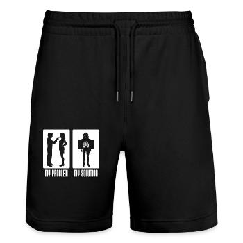Xray Technician My Problem My Pictogram Mom Dad - Stanley/Stella Trainer Unisex Organic Jogging Shorts - black - Front - Nik (191cm) & Marisol (170cm)