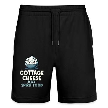 Kawaii Cottage Cheese Amateur de fromage cottage - Short de jogging bio TRAINER Stanley/Stella unisexe - noir - Devant - Nik (191cm) & Marisol (170cm)