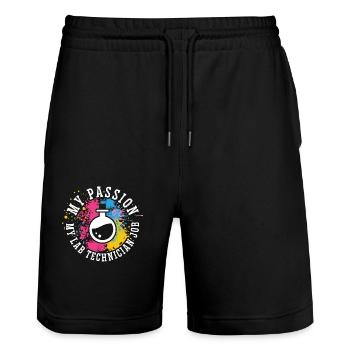 Lab Technician My Passion My Medical Lab Scientist - Stanley/Stella Unisex Bio Joggingshorts Trainer  - Schwarz - Vorne - Nik (191cm) & Marisol (170cm)