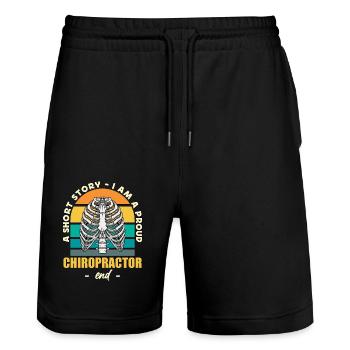 Chiropractor A Short Story I Am Orthopedist Chiro - Stanley/Stella Unisex Bio Joggingshorts Trainer  - Schwarz - Vorne - Nik (191cm) & Marisol (170cm)