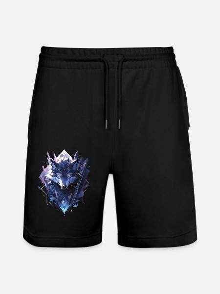 Majestic Wolf Wolves - Stanley/Stella Trainer Unisex Organic Jogging Shorts - black