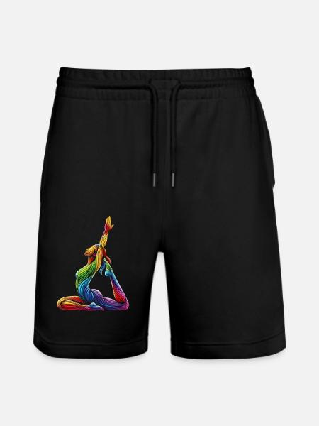 Yoga Rainbow - Stanley/Stella Trainer Unisex Organic Jogging Shorts - black