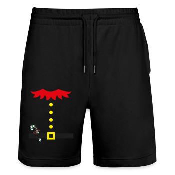 Elf Gnom Kostüm Kinder Shirt Weihnachten Weihnachtsmann - Stanley/Stella Unisex Bio Joggingshorts Trainer  - Schwarz - Vorne - Nik (191cm) & Marisol (170cm)