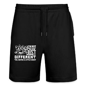Bowling I'm Not Crazy Just Different And Crazy - Stanley/Stella Trainer Unisex Organic Jogging Shorts - black - Front - Nik (191cm) & Marisol (170cm)