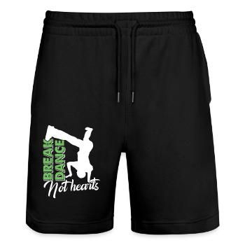 Breakdance Breakdance Not Hearts - Stanley/Stella Trainer Unisex Organic Jogging Shorts - black - Front - Nik (191cm) & Marisol (170cm)