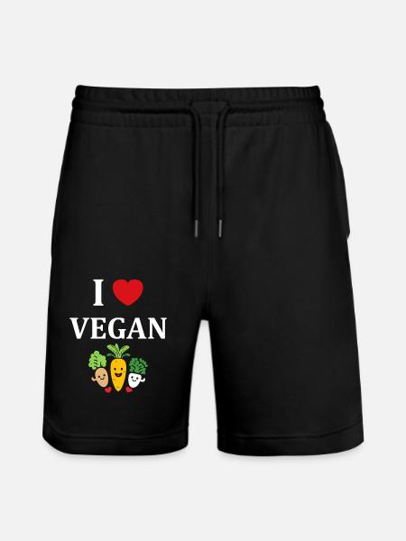 Humorous little vegan vegetables - Stanley/Stella Trainer Unisex Organic Jogging Shorts - black