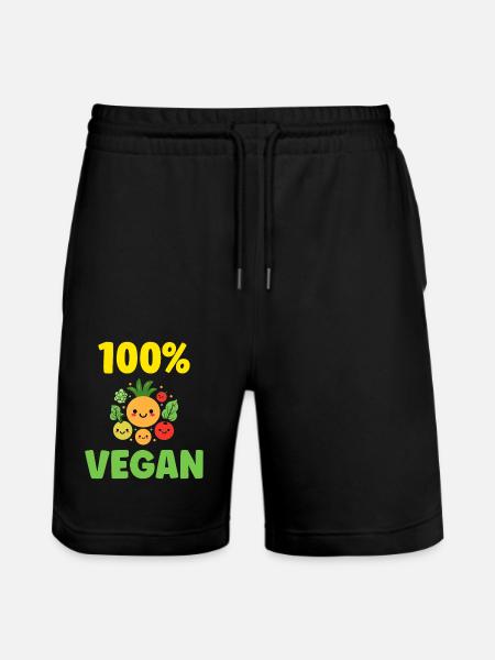 Humorous little vegan vegetables - Stanley/Stella Trainer Unisex Organic Jogging Shorts - black