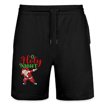 O Holy Night - Stanley/Stella Unisex Bio Joggingshorts Trainer  - Schwarz - Vorne - Nik (191cm) & Marisol (170cm)