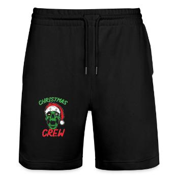 Scary Christmas Crew - Stanley/Stella Unisex Bio Joggingshorts Trainer  - Schwarz - Vorne - Nik (191cm) & Marisol (170cm)