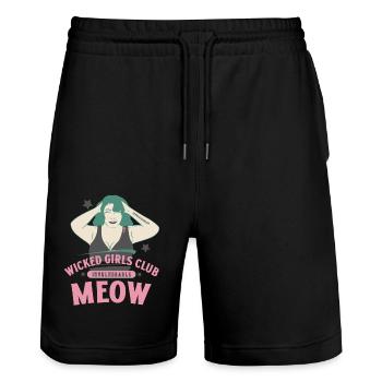 Frauentag - Girls Club - Stanley/Stella Unisex Bio Joggingshorts Trainer  - Schwarz - Vorne - Nik (191cm) & Marisol (170cm)