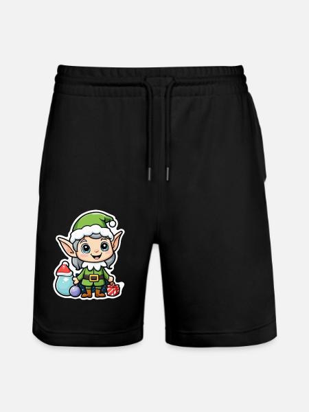 Elf Christmas Elf Gift Elf - Stanley/Stella Trainer Unisex Organic Jogging Shorts - black
