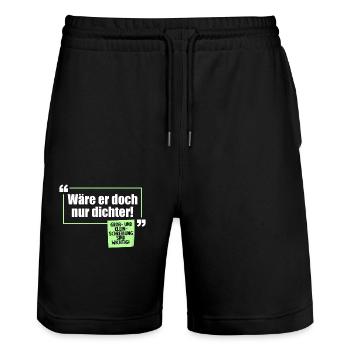 Wäre er doch nur Dichter Grammatik Wortwitz - Stanley/Stella Unisex Bio Joggingshorts Trainer  - Schwarz - Vorne - Nik (191cm) & Marisol (170cm)