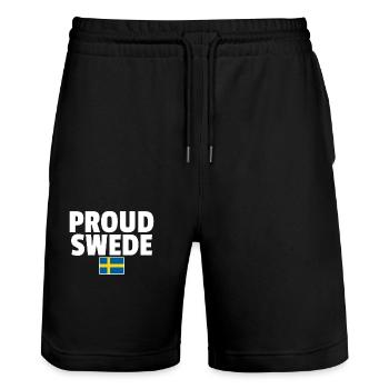 Fier Suédois Suède Drapeau suédois Suède - Short de jogging bio TRAINER Stanley/Stella unisexe - noir - Devant - Nik (191cm) & Marisol (170cm)