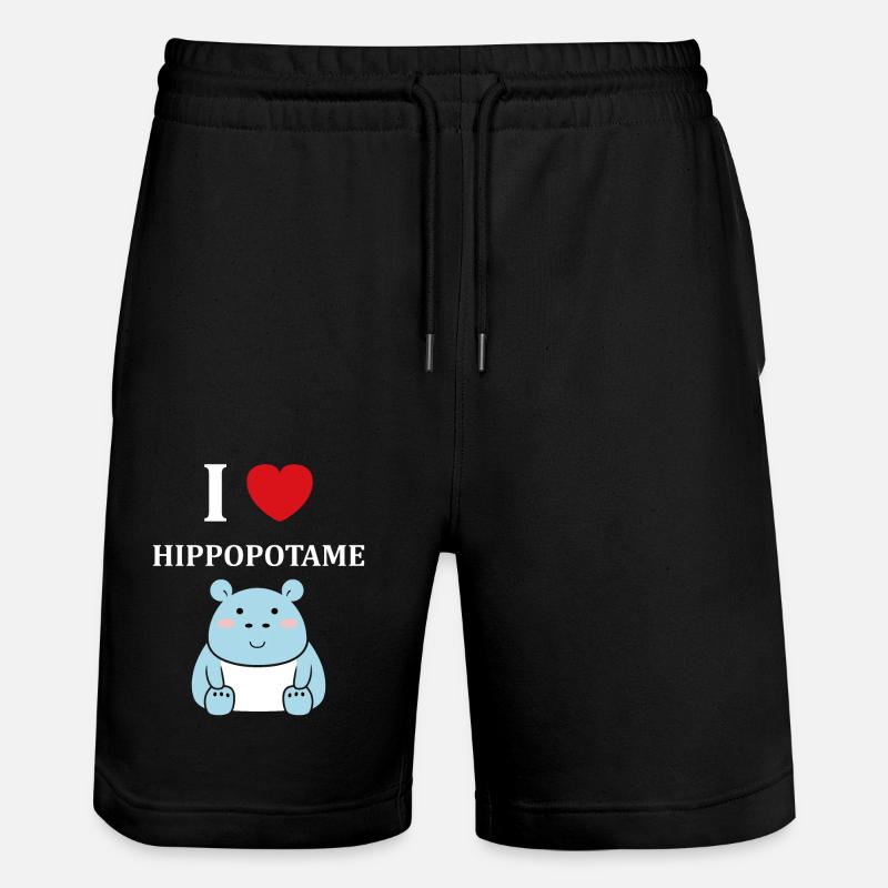 amour petit hippopotame - Short de jogging bio TRAINER Stanley/Stella unisexe - noir