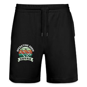 Chirurgisch-technischer Assistent Chirurg - Stanley/Stella Unisex Bio Joggingshorts Trainer  - Schwarz - Vorne - Nik (191cm) & Marisol (170cm)