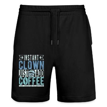 Instant-Clown einfach Kaffee hinzufügen - Stanley/Stella Unisex Bio Joggingshorts Trainer  - Schwarz - Vorne - Nik (191cm) & Marisol (170cm)