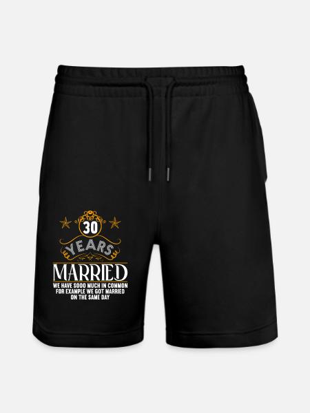 Wir haben viel gemeinsam 30.Hochzeitstag - Stanley/Stella Trainer økologiske unisex joggingshorts - sort